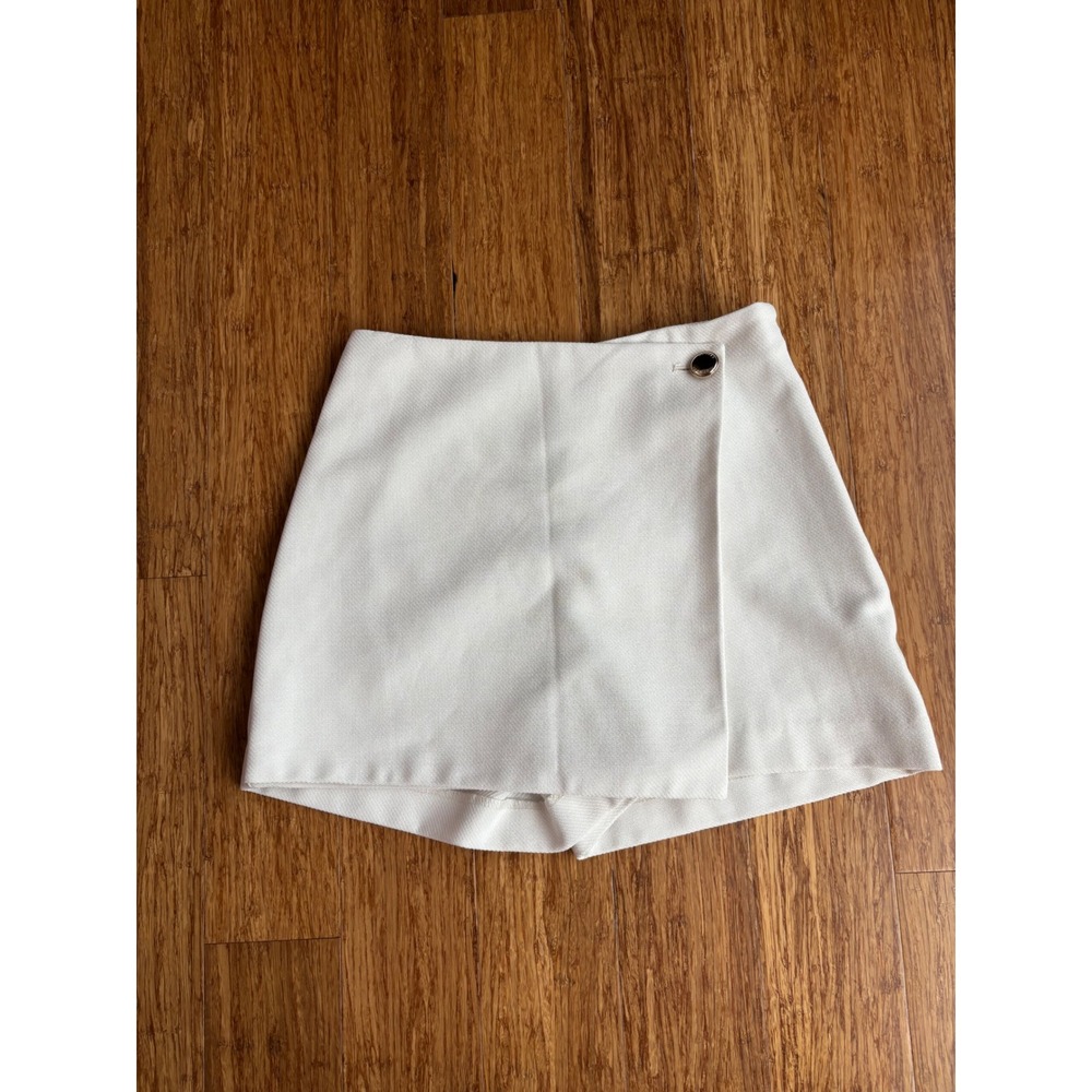 HM Textured Wrap Front Skort High Waisted Mini Shorts Size 4